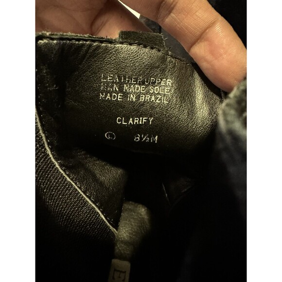 ENZO ANGIOLINI BLACK Saude Leather BLOCK ANKLE BOOTS- SIZE 8.5 Made In Brazil - Picture 8 of 8